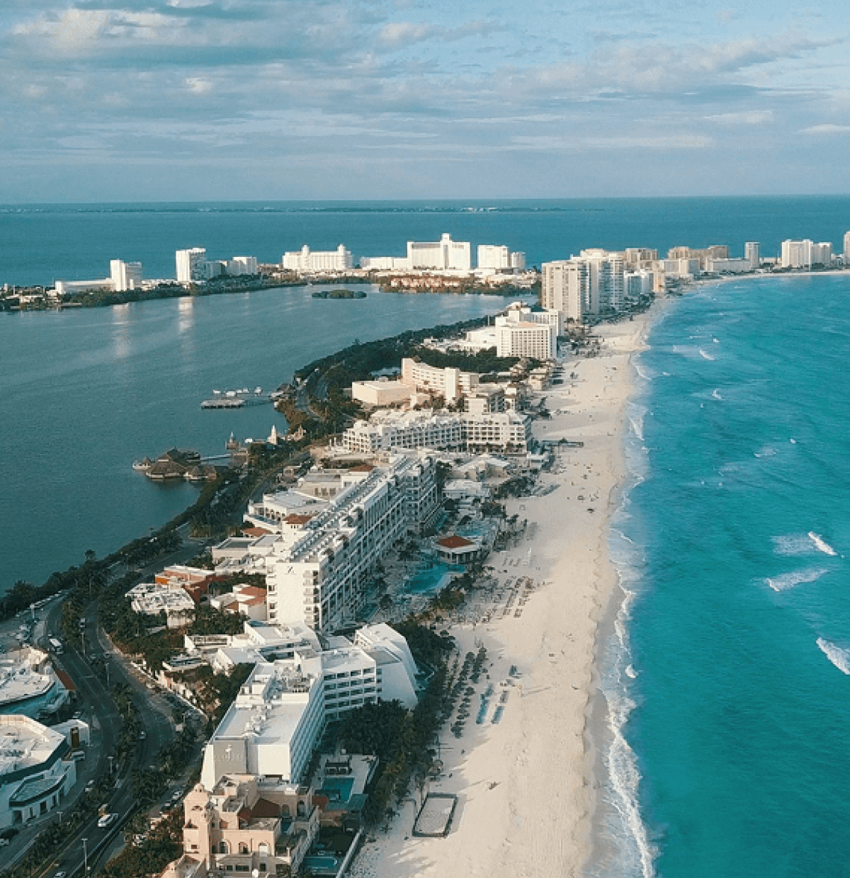 Vista aérea de Cancún